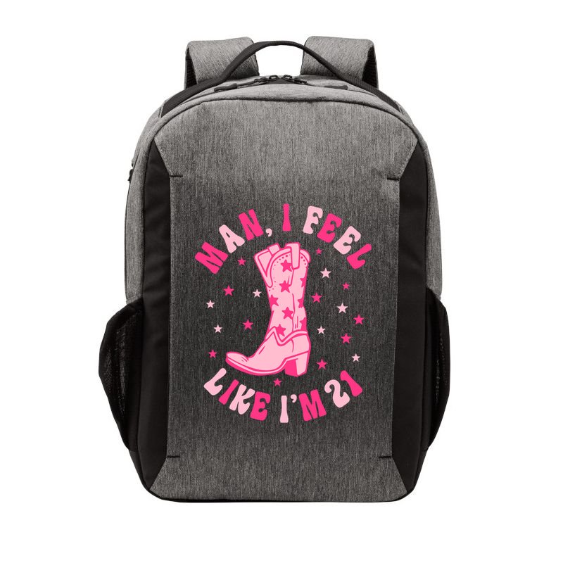 Man I Feel Like Im 21 Groovy Western 21st Birthday Cowgirl Vector Backpack