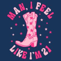 Man I Feel Like Im 21 Groovy Western 21st Birthday Cowgirl Infant Baby Jersey Bodysuit