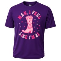 Man I Feel Like Im 21 Groovy Western 21st Birthday Cowgirl Cooling Performance Crew T-Shirt
