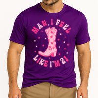 Man I Feel Like Im 21 Groovy Western 21st Birthday Cowgirl Cooling Performance Crew T-Shirt