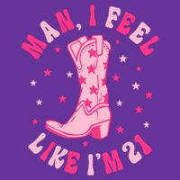 Man I Feel Like Im 21 Groovy Western 21st Birthday Cowgirl Cooling Performance Crew T-Shirt