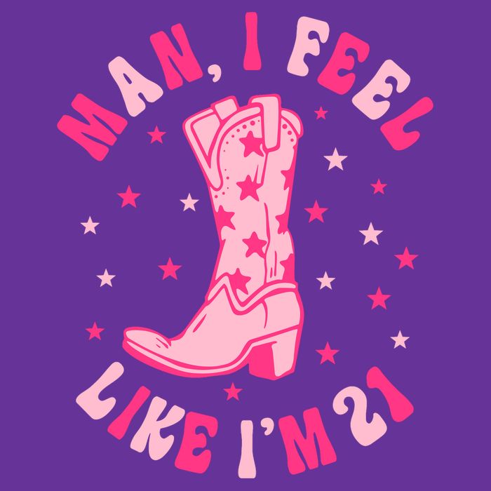 Man I Feel Like Im 21 Groovy Western 21st Birthday Cowgirl Cooling Performance Crew T-Shirt