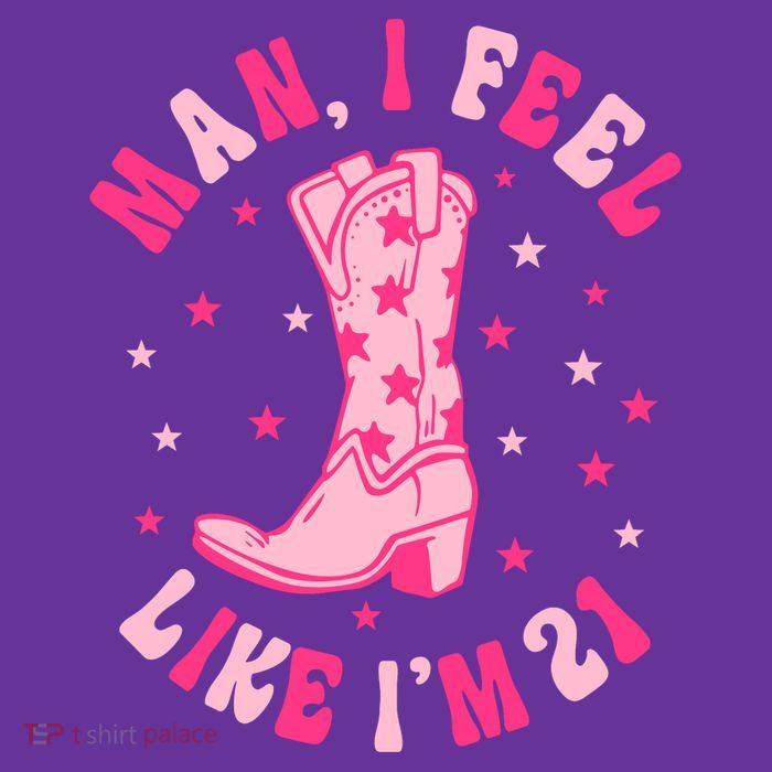 Man I Feel Like Im 21 Groovy Western 21st Birthday Cowgirl T-Shirt