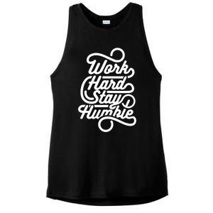 Motivational Inspirational Gift Work Hard Stay Humble Gift Ladies PosiCharge Tri-Blend Wicking Tank