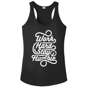 Motivational Inspirational Gift Work Hard Stay Humble Gift Ladies PosiCharge Competitor Racerback Tank