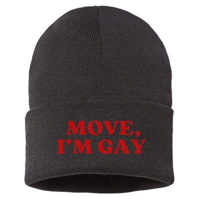 Move Im Gay Aesthetic Sustainable Knit Beanie