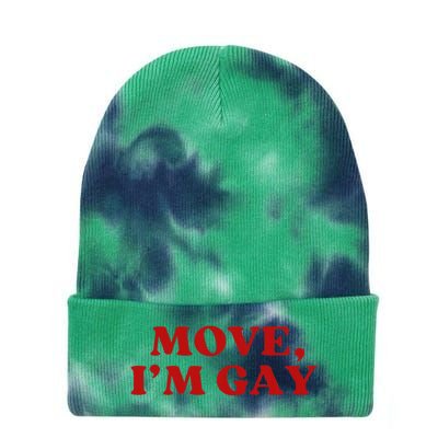 Move Im Gay Aesthetic Tie Dye 12in Knit Beanie