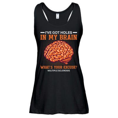 Ms IVe Got Holes In My Brain Multiple Sclerosis Awareness Ladies Essential Flowy Tank