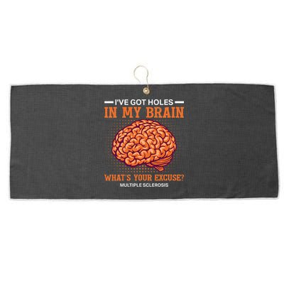 Ms IVe Got Holes In My Brain Multiple Sclerosis Awareness Large Microfiber Waffle Golf Towel