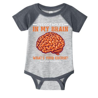 Ms IVe Got Holes In My Brain Multiple Sclerosis Awareness Infant Baby Jersey Bodysuit