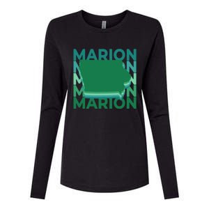 Marion Iowa Green Repeat Ia City Gift Womens Cotton Relaxed Long Sleeve T-Shirt