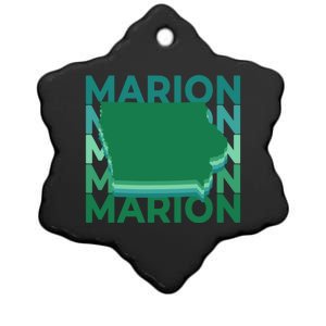 Marion Iowa Green Repeat Ia City Gift Ceramic Star Ornament