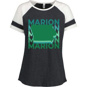 Marion Iowa Green Repeat Ia City Gift Enza Ladies Jersey Colorblock Tee