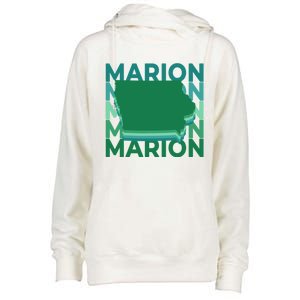 Marion Iowa Green Repeat Ia City Gift Womens Funnel Neck Pullover Hood