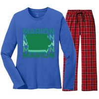 Marion Iowa Green Repeat Ia City Gift Women's Long Sleeve Flannel Pajama Set 