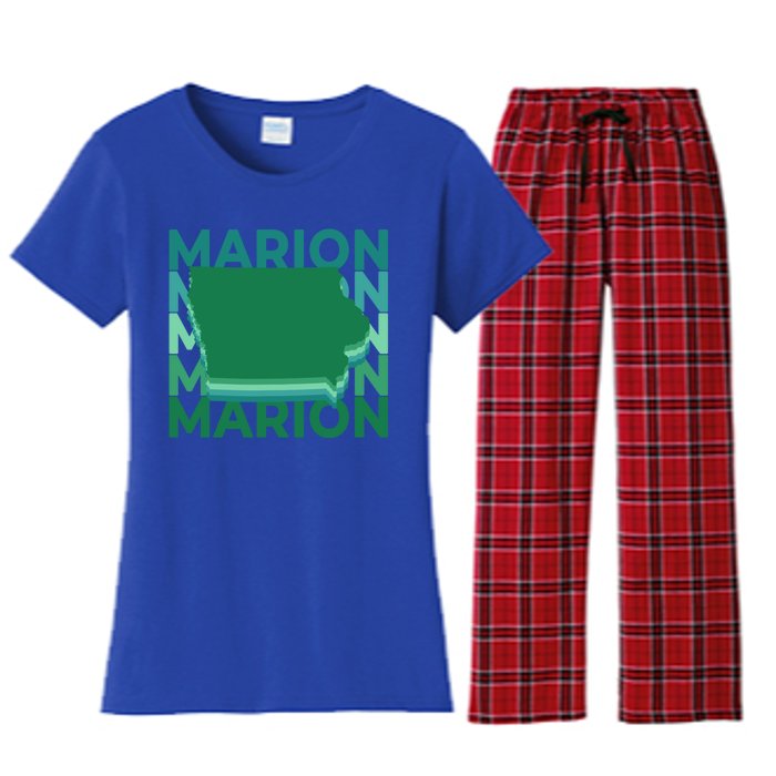 Marion Iowa Green Repeat Ia City Gift Women's Flannel Pajama Set