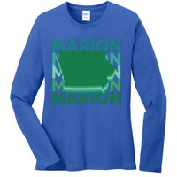 Marion Iowa Green Repeat Ia City Gift Ladies Long Sleeve Shirt