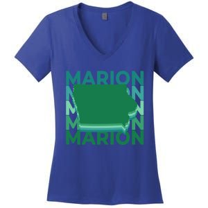 Marion Iowa Green Repeat Ia City Gift Women's V-Neck T-Shirt