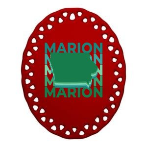 Marion Iowa Green Repeat Ia City Gift Ceramic Oval Ornament