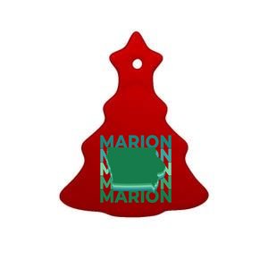 Marion Iowa Green Repeat Ia City Gift Ceramic Tree Ornament