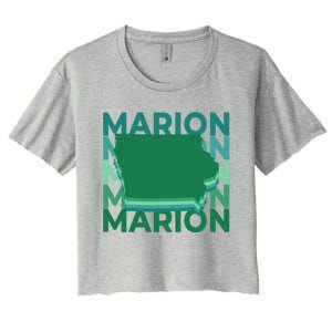 Marion Iowa Green Repeat Ia City Gift Women's Crop Top Tee