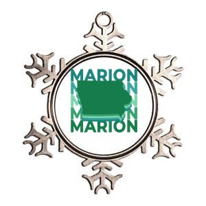 Marion Iowa Green Repeat Ia City Gift Metallic Star Ornament