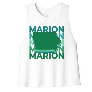 Marion Iowa Green Repeat Ia City Gift Women's Racerback Cropped Tank