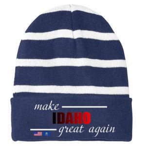 Make Idaho Great Again Striped Beanie with Solid Band