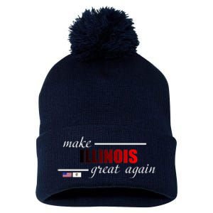 Make Illinois Great Again Pom Pom 12in Knit Beanie