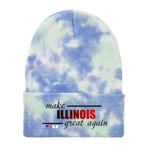 Make Illinois Great Again Tie Dye 12in Knit Beanie