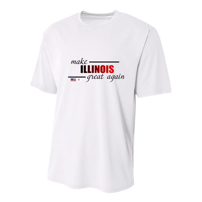 Make Illinois Great Again Youth Performance Sprint T-Shirt