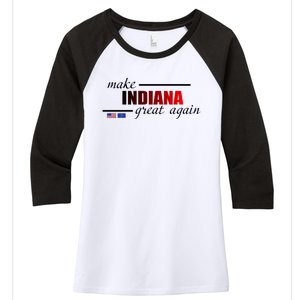 Make Indiana Great Again Women's Tri-Blend 3/4-Sleeve Raglan Shirt