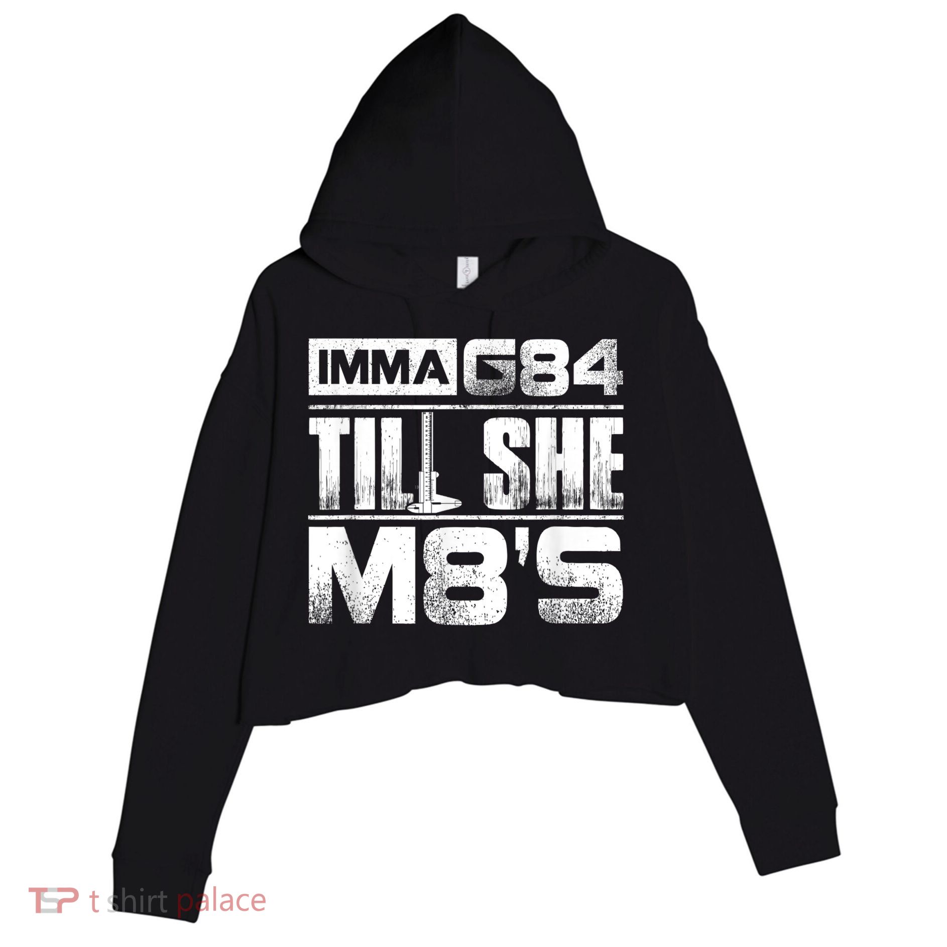 Machinist Imma G84 Till She M8's Birthday Crop Fleece Hoodie