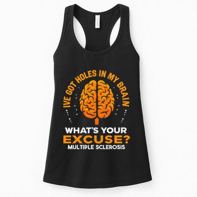 Ms IVe Got Holes In My Brain Multiple Sclerosis Awareness Gift Womens Tank Top