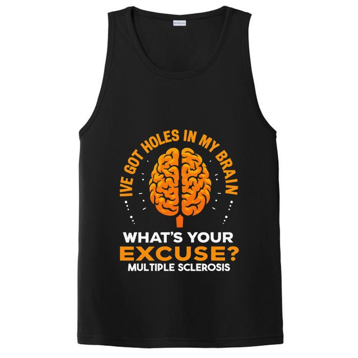 Ms IVe Got Holes In My Brain Multiple Sclerosis Awareness Gift PosiCharge Competitor Tank