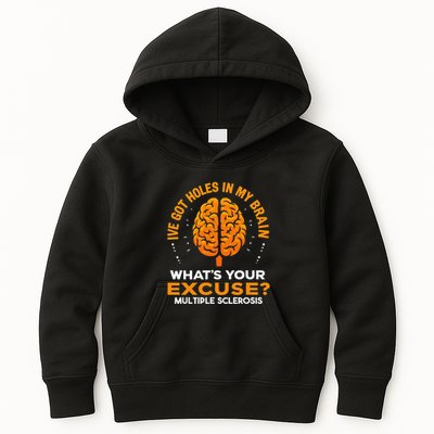 Ms IVe Got Holes In My Brain Multiple Sclerosis Awareness Gift Kids Hoodie