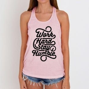 Motivational Inspirational Gift Work Hard Stay Humble Gift Women's Knotted Racerback Tank