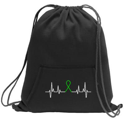 Mental Illness Green Ribbon Mental Health Awareness Month Sweatshirt Cinch Pack Bag