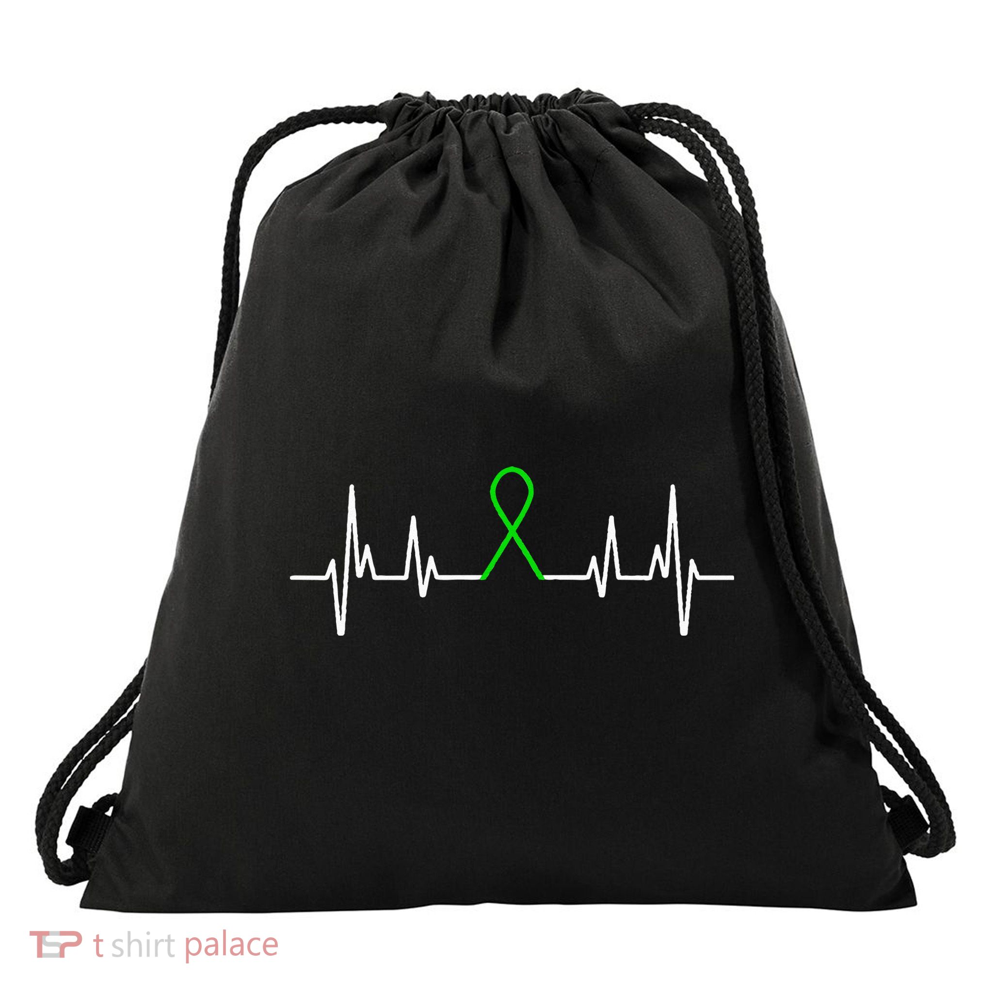Mental Illness Green Ribbon Mental Health Awareness Month Drawstring Bag