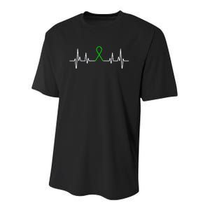 Mental Illness Green Ribbon Mental Health Awareness Month Youth Performance Sprint T-Shirt