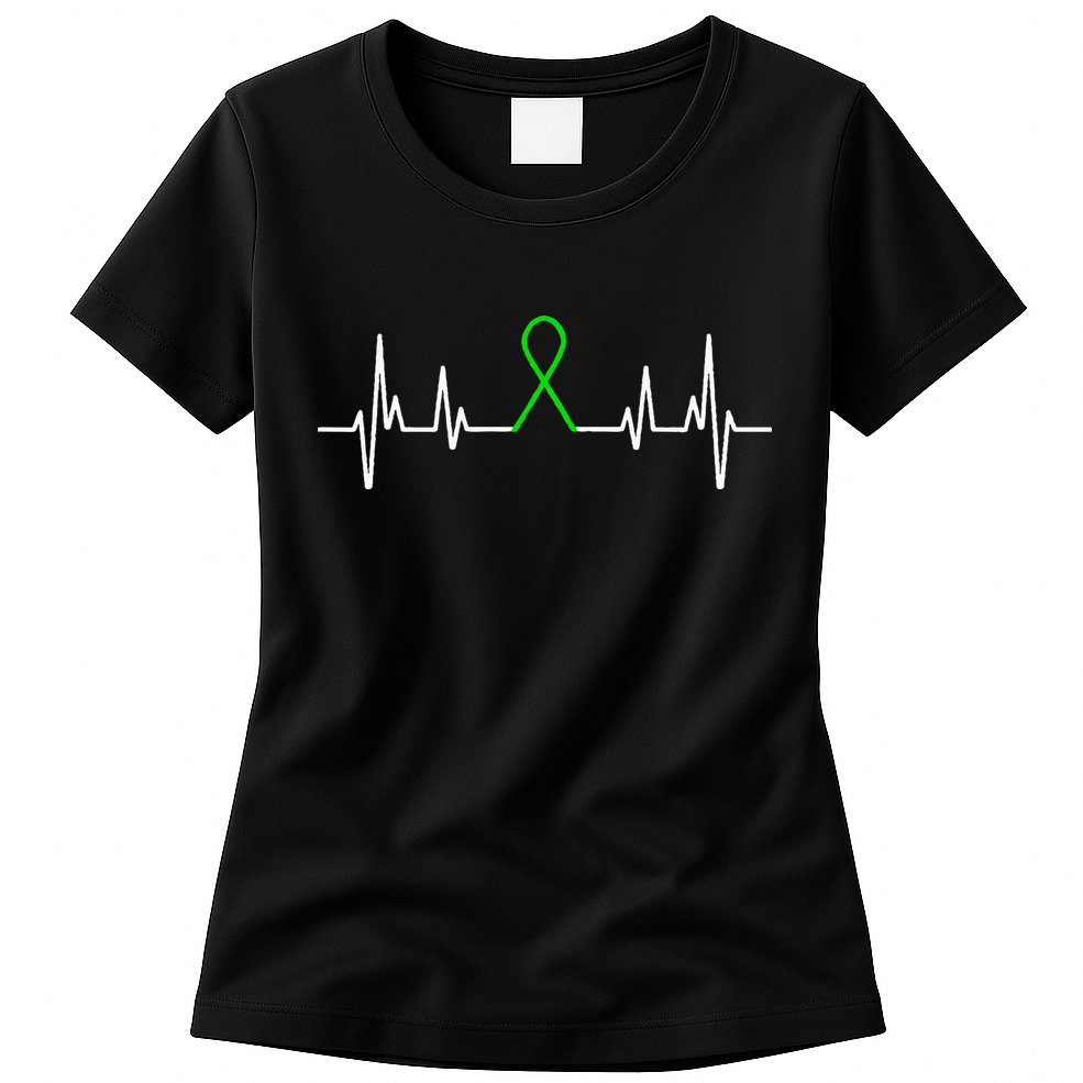 Mental Illness Green Ribbon Mental Health Awareness Month Womens T-Shirt