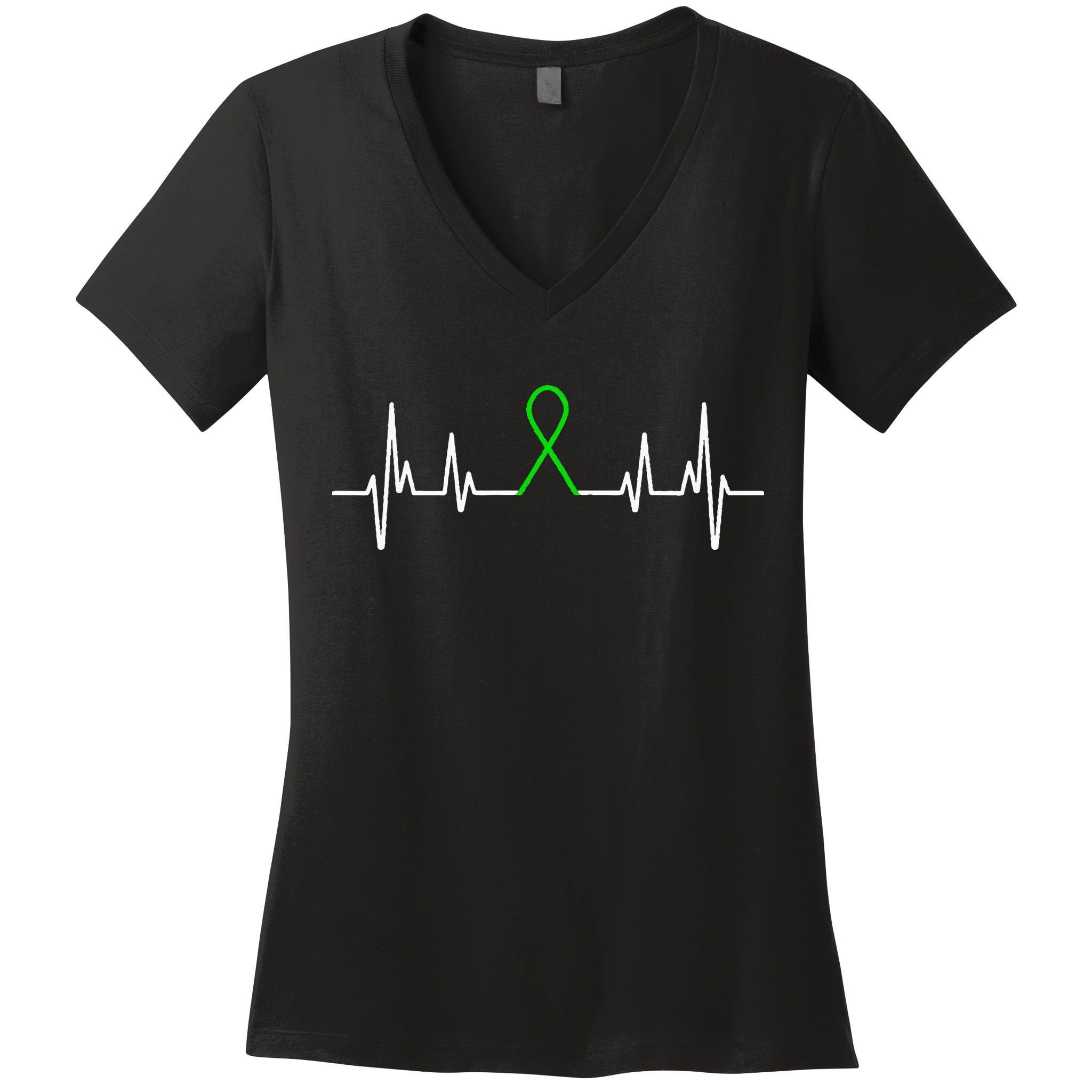 Mental Illness Green Ribbon Mental Health Awareness Month Women's V-Neck T-Shirt
