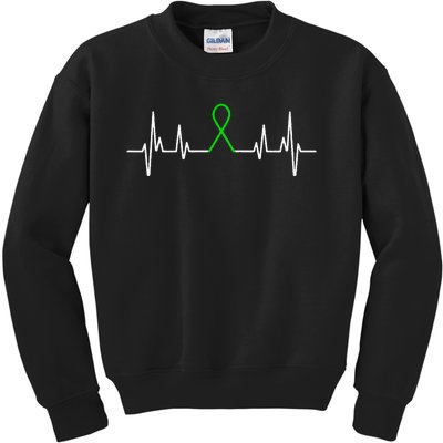 Mental Illness Green Ribbon Mental Health Awareness Month Kids Sweatshirt