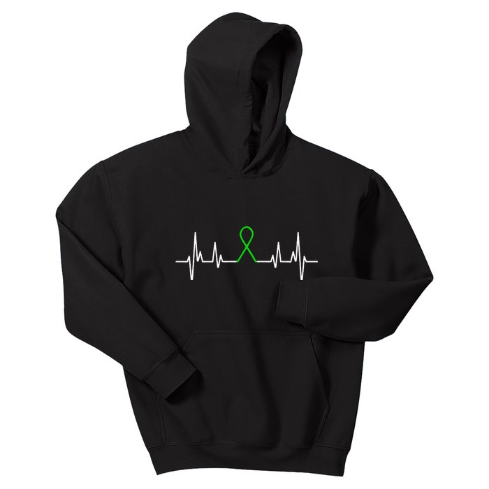 Mental Illness Green Ribbon Mental Health Awareness Month Kids Hoodie