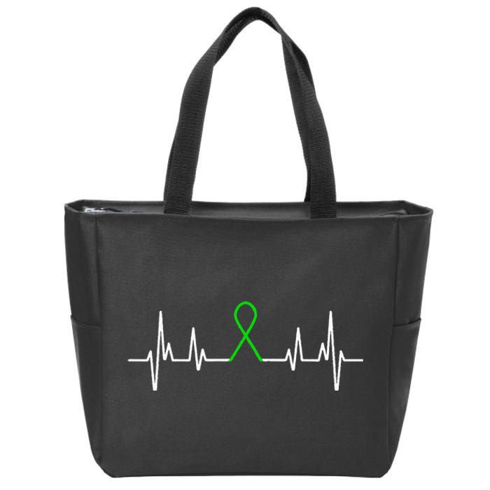 Mental Illness Green Ribbon Mental Health Awareness Month Zip Tote Bag