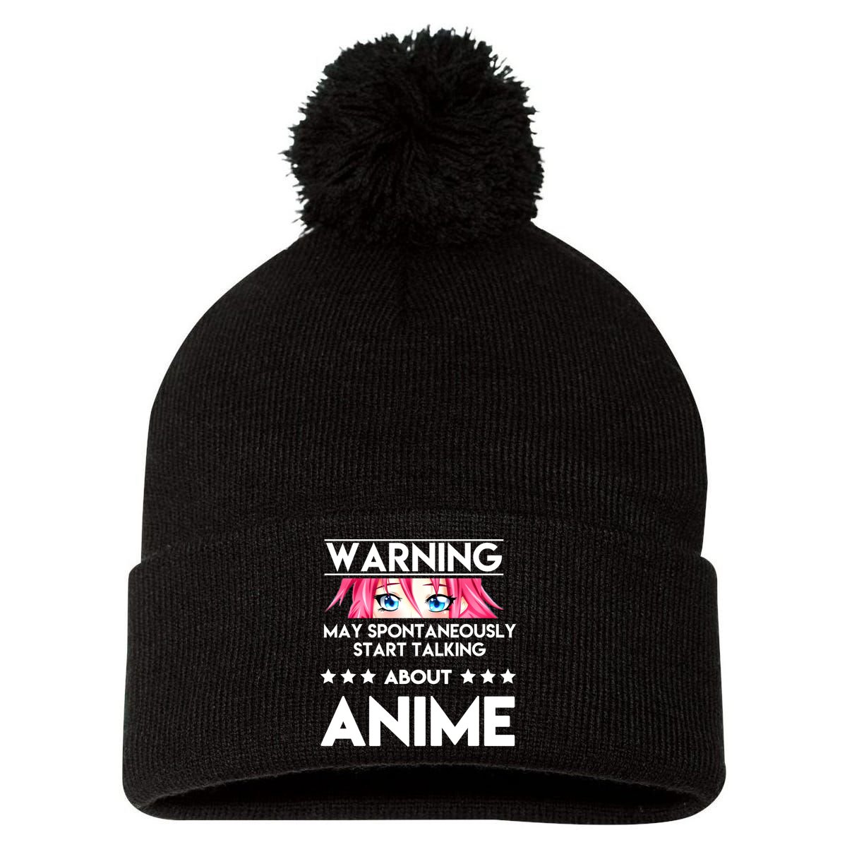 Might Start Talking About Anime  Pom Pom 12in Knit Beanie