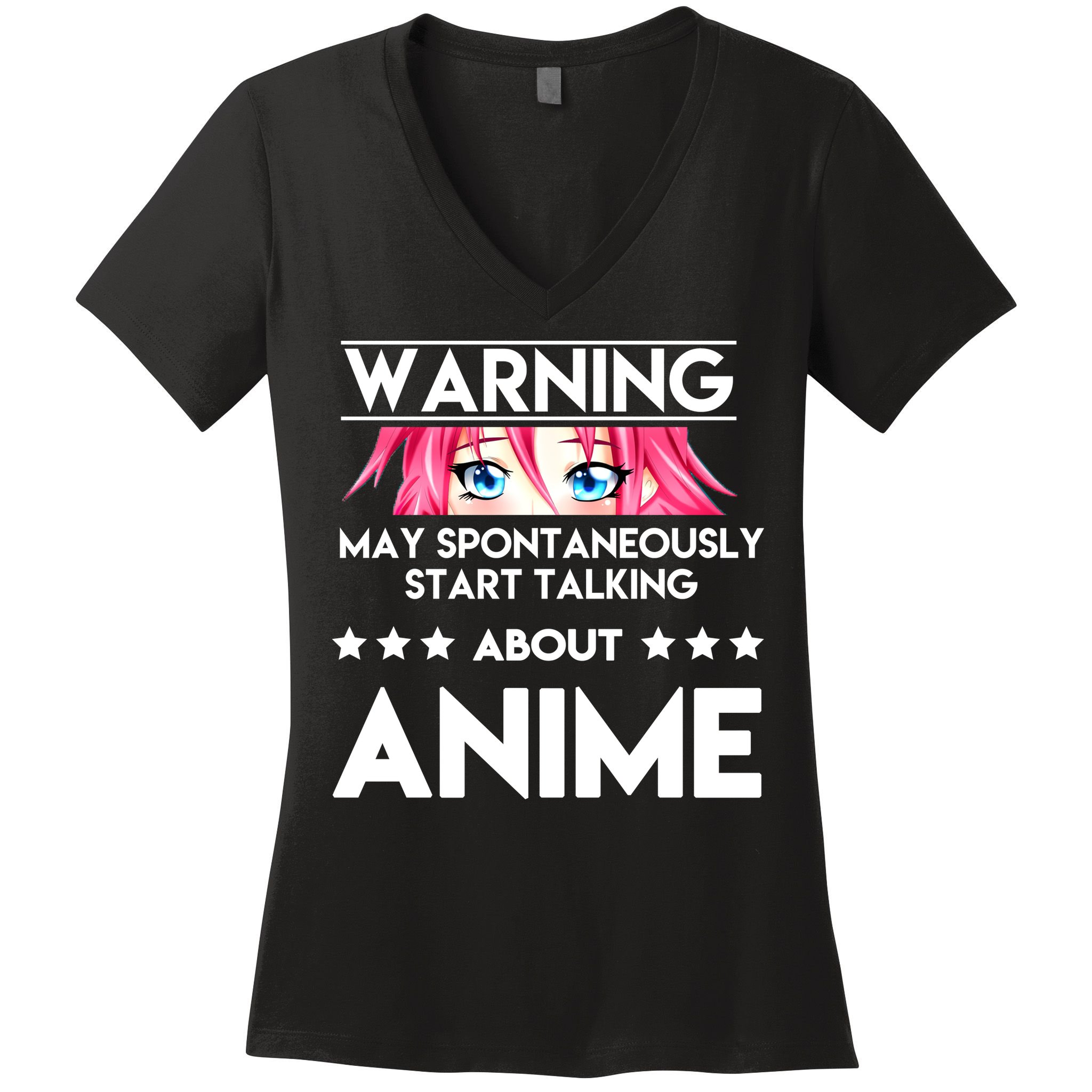 Might Start Talking About Anime  Women's V-Neck T-Shirt