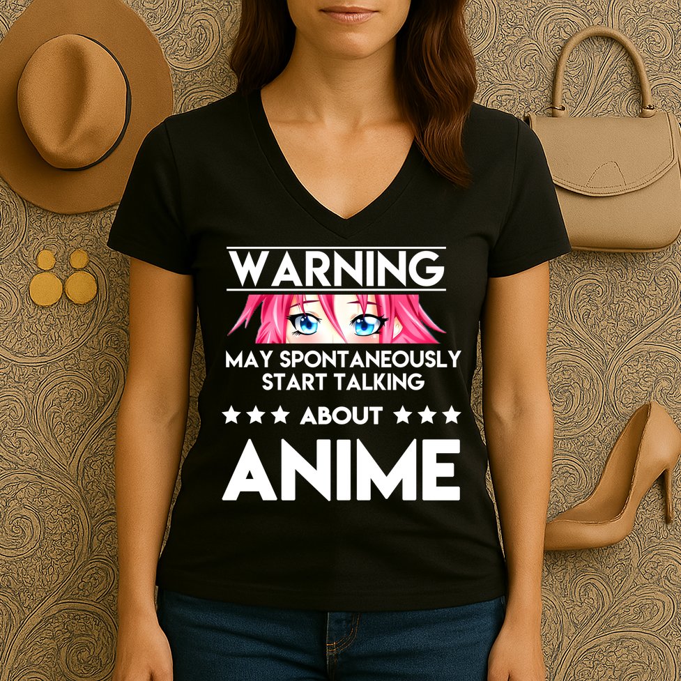 Might Start Talking About Anime  Women's V-Neck T-Shirt