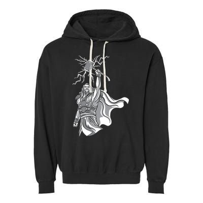 Mighty Thor With Hammer Garment-Dyed Fleece Hoodie