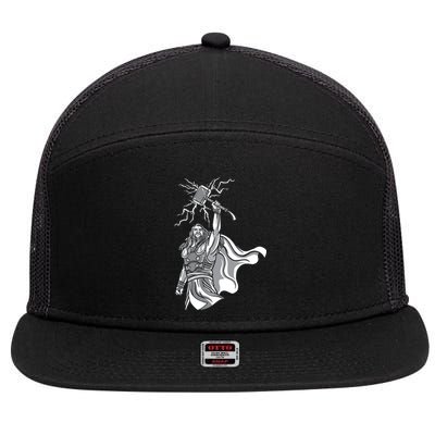 Mighty Thor With Hammer 7 Panel Mesh Trucker Snapback Hat